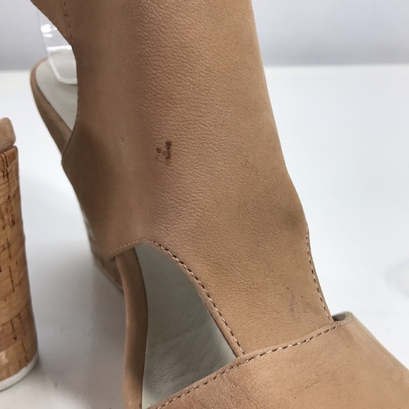 Kenneth Cole New York Nude-Colored Leather Suede Wedge Sandals - Picture 14 of 14